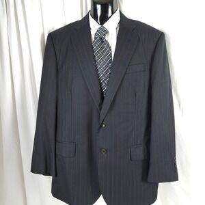 Brooks Brothers‎ Black Pinstripe Wool Sport Coat Mens 42S